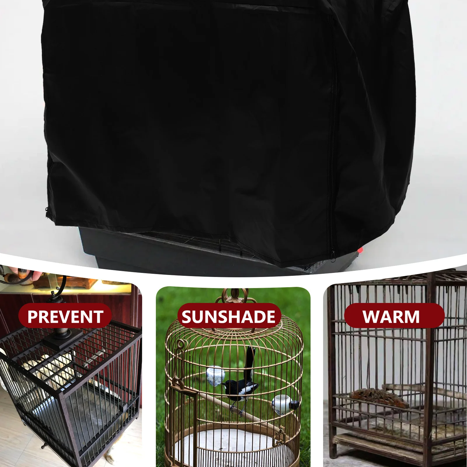 

Foldable Birdcage Cover Dark Oxford Cloth Washable Protective Shield Cold Proof Windproof Cage Cover Birdcage Sleep Aid