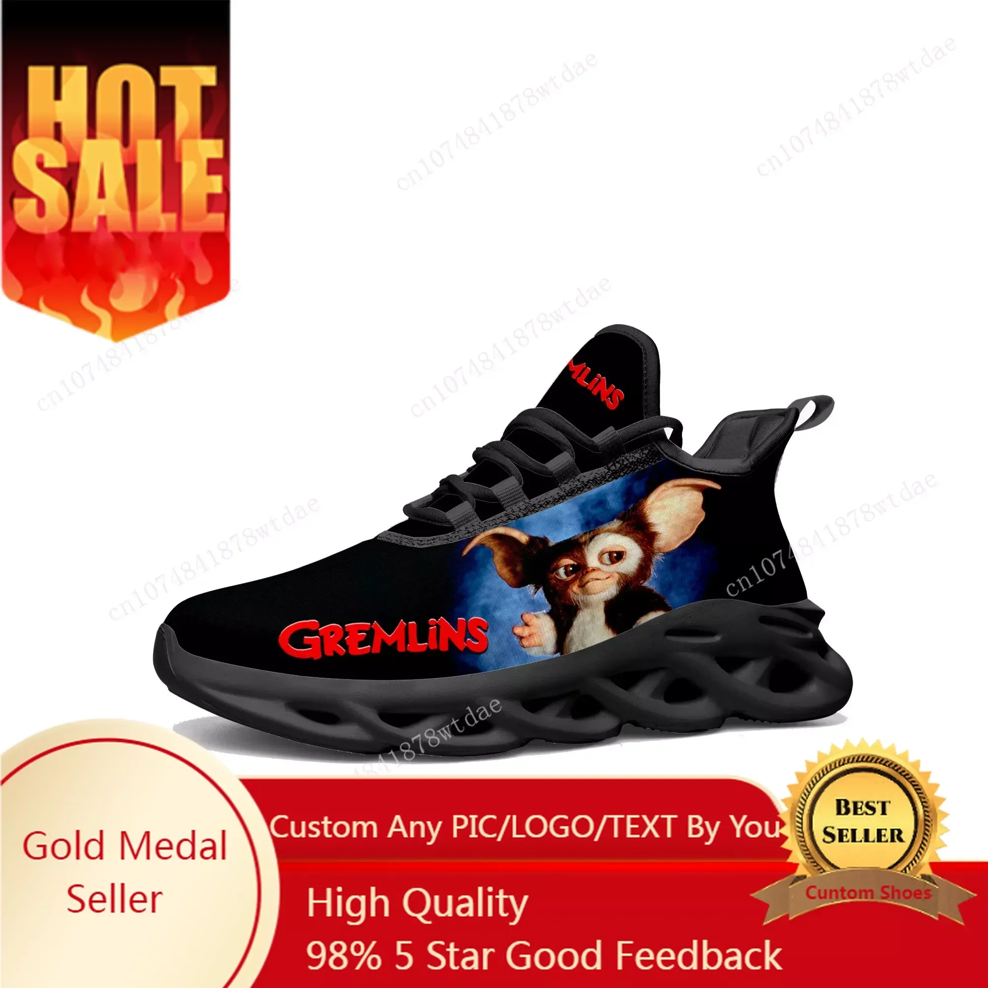 

Gremlins Flats Sneakers Mens Womens Teenager Sports Running Shoes High Quality Anime Cartoon Custom Lace Up Mesh Footwear