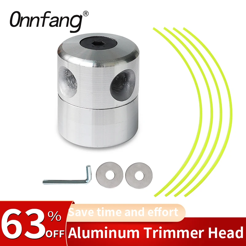 Universal Aluminum Trimmer Head with Four Trimmer Lines Head Lawn Mower Cutter Head Thread Line String Saw Grass Trimmer