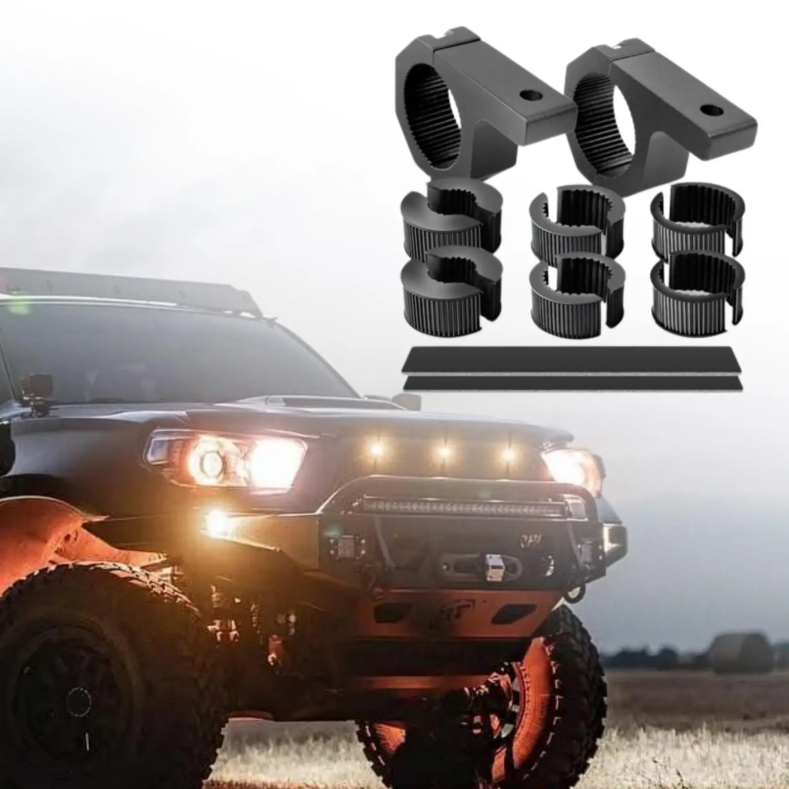 

2Pcs LED Light Bar Mounting Bracket Aluminum Alloy Work Light Clamp Bracket for Off Road SUV ATV Truck Motorcycle Fog Light