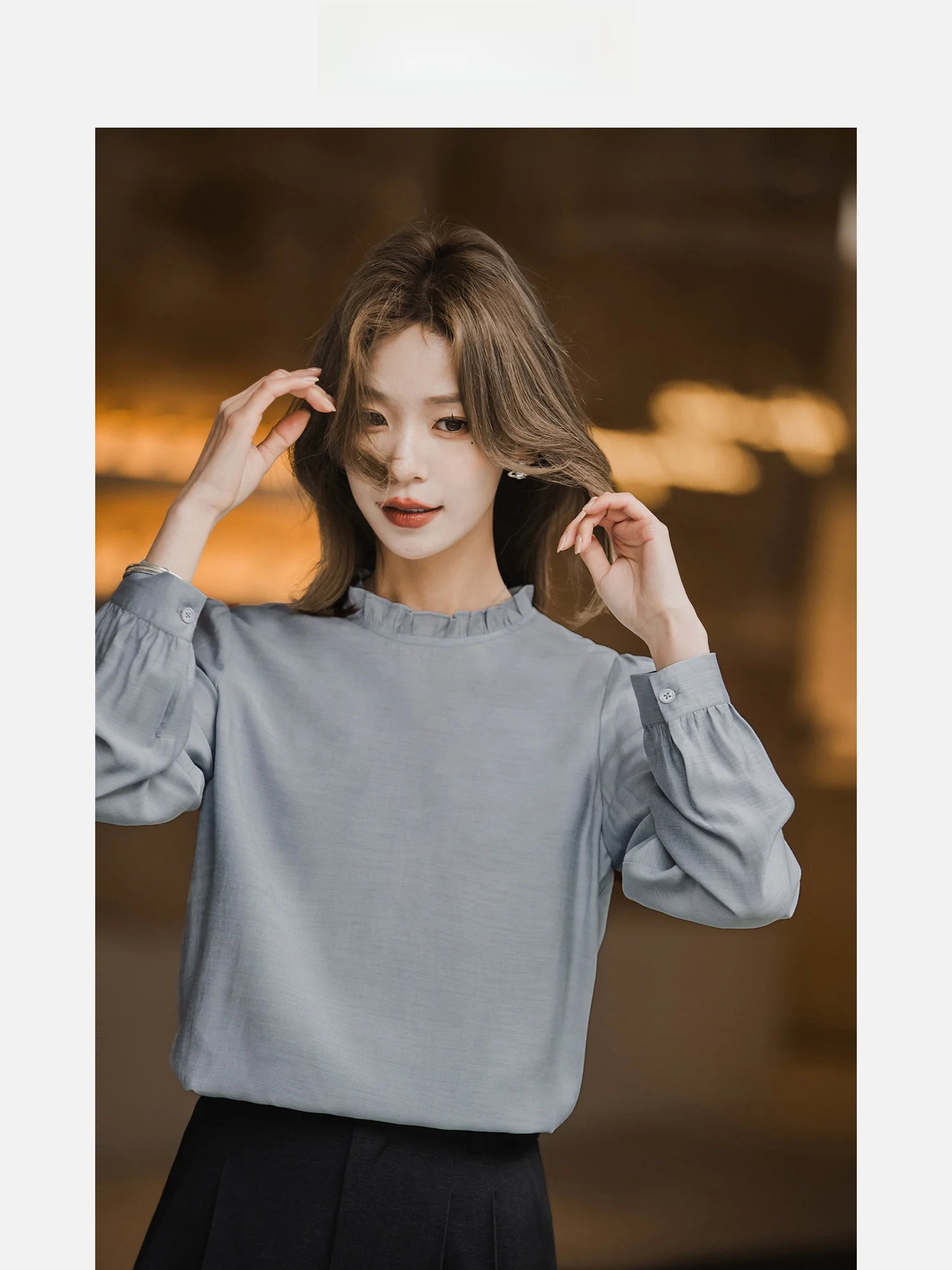 

Женский пуловер из шерстяной смеси с воротником-стойкой, повседневный, модный, весенний, новый, в стиле Берлин, с короткими рукавами-фонариками