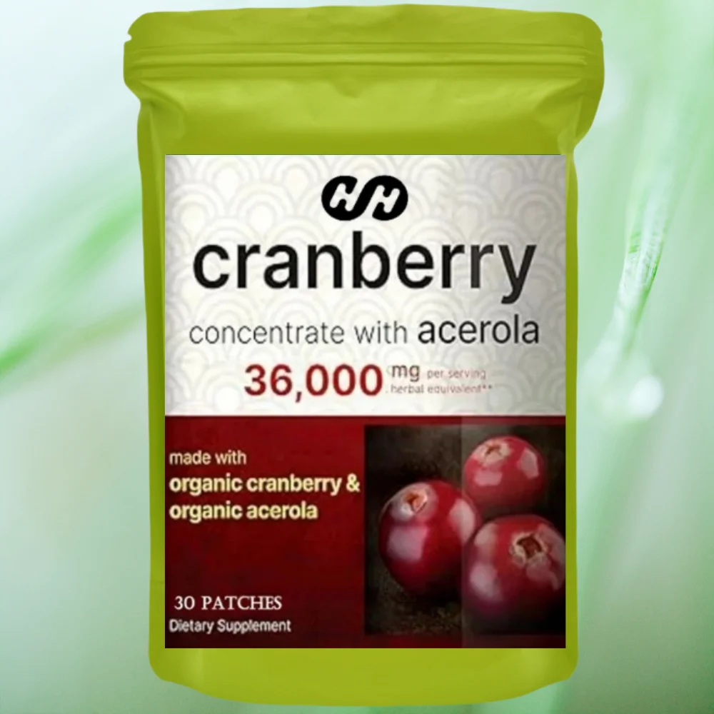 Whole Fruit Cranberry Transdermal Patches Plus Dandelion & Uva Ursi - UTI Support Cleanse & Urinary Tract Health 30 Patches