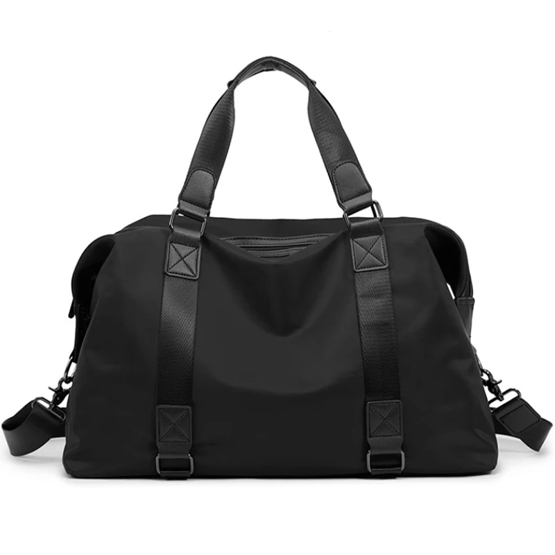 Solid color sports large capacity handbag suitable for men and women, multi-functional diagonal fitness bag