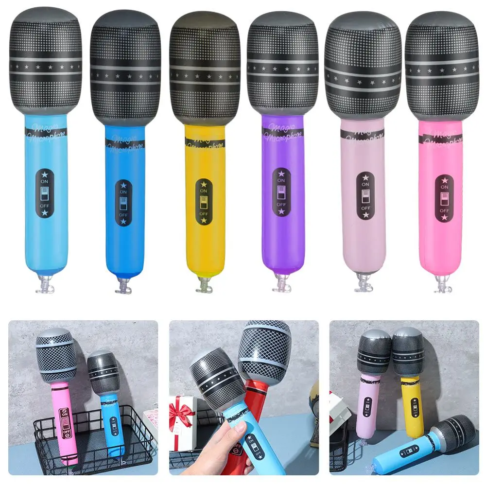 

Concert Themed Party Role Play Stage Birthday Decoration Inflatable Microphones Blow Up Inflated Toys Photo Props