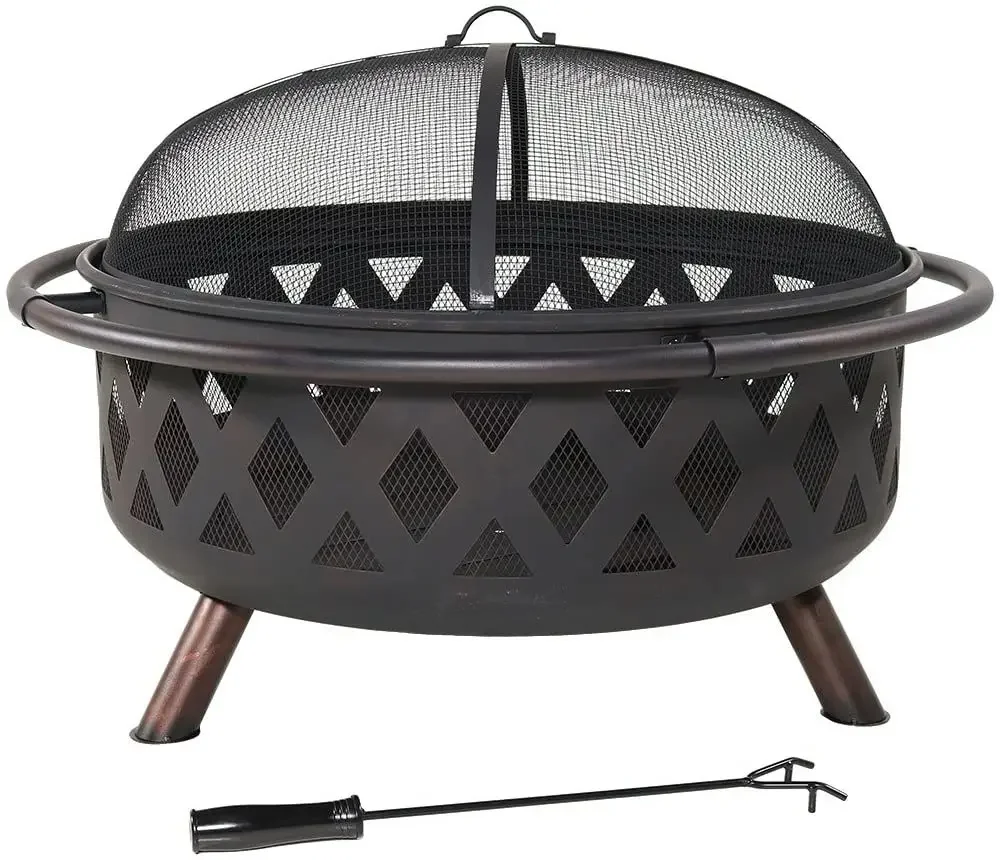 2022 factory wholesale Portable garden fire pit Patio Wood Burning Fire Bowl Round Barbecue Warming Metal Steel Fire Pit