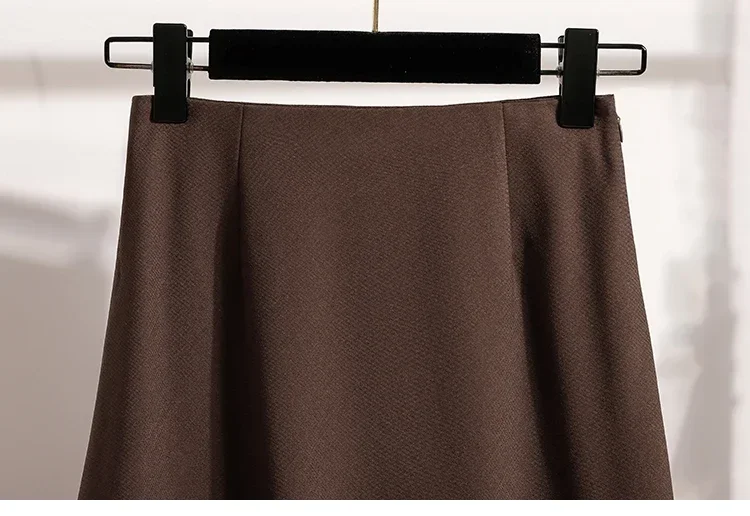 Koreanischer Stil, einfarbig, hohe Taille, elastischer Bund, Damen-A-Linien-Röcke, Alltagskleidung, Frühjahr/Herbst 2026, neu, elegant, vielseitig. – Detail 26