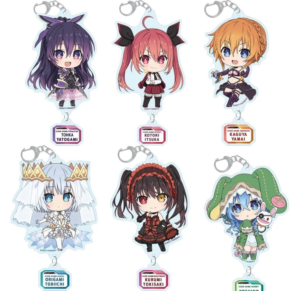 Charm Anime Fans Gifts HD Character DATE A LIVE pendant with a name Acrylic Keychain Tokisaki Kurumi Element Series About 8cm