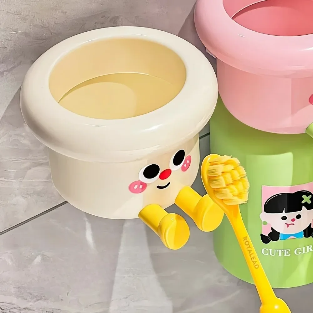 1/2/3 قطعة حامل فرشاة الأسنان المغناطيسي الرائع مع مجموعة أكواب - رف تخزين منظم الحمام الموفر للمساحة، مثبت على الحائط