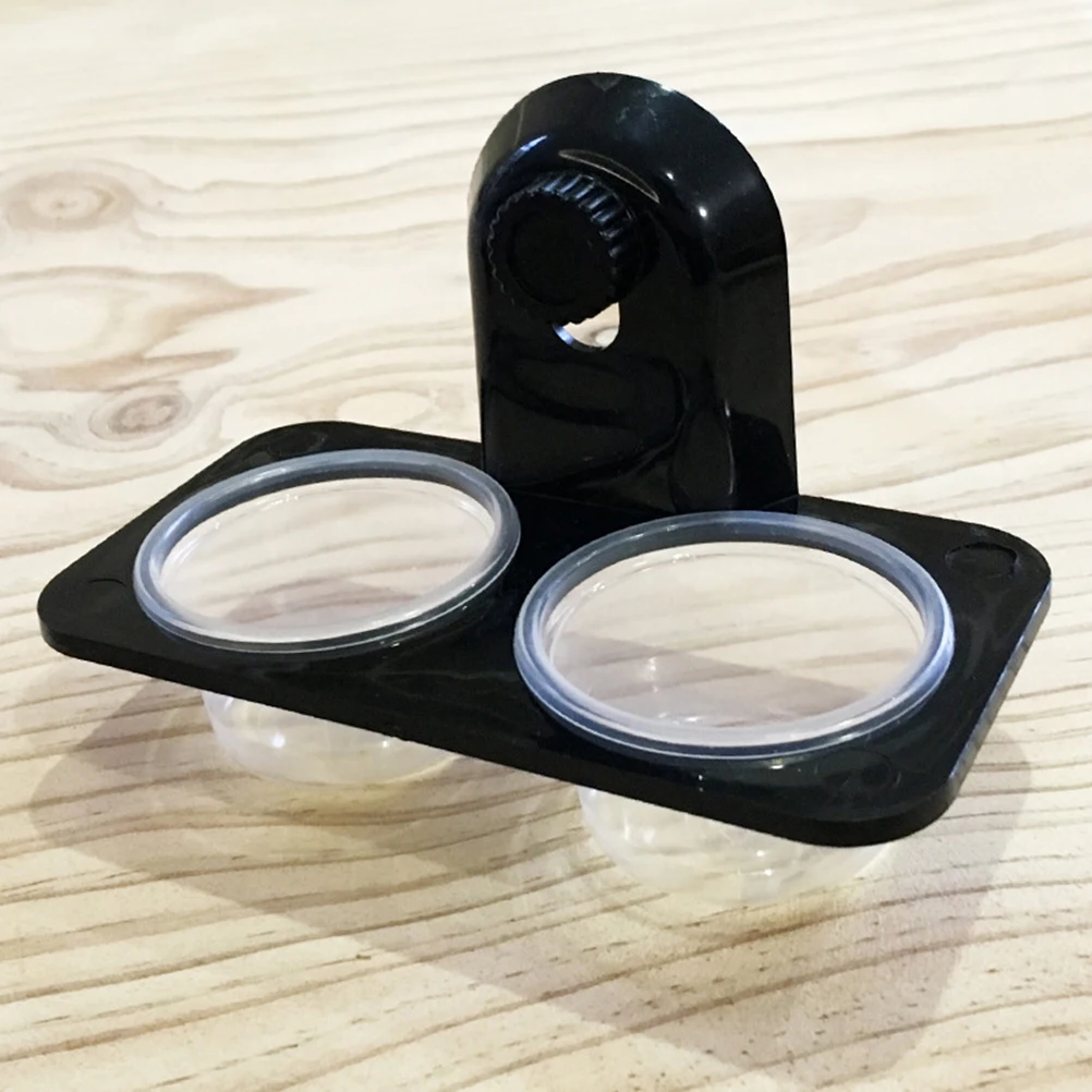 

Double Compartment Feeder Bowl Thick Transparent Durable Multi Functional Pet Reptile Feeder Glass Food Water Storage Lizard