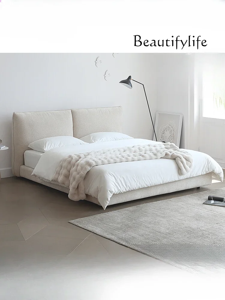 Cream Style Pumpkin Bed Home French Double Fabric Bed Bedroom 1.8 Modern Simple Big Bed