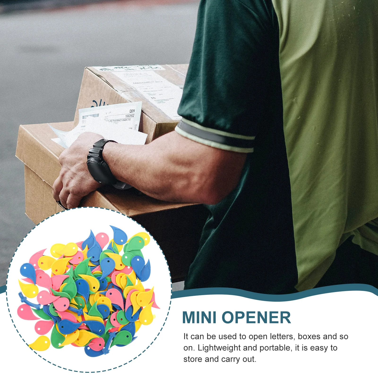 Portable Mini Envelope Opener, Mail Slitter, Express Parcel Abrindo Ferramentas, Old Letter Box Opener, Multifunções, 500 Pcs