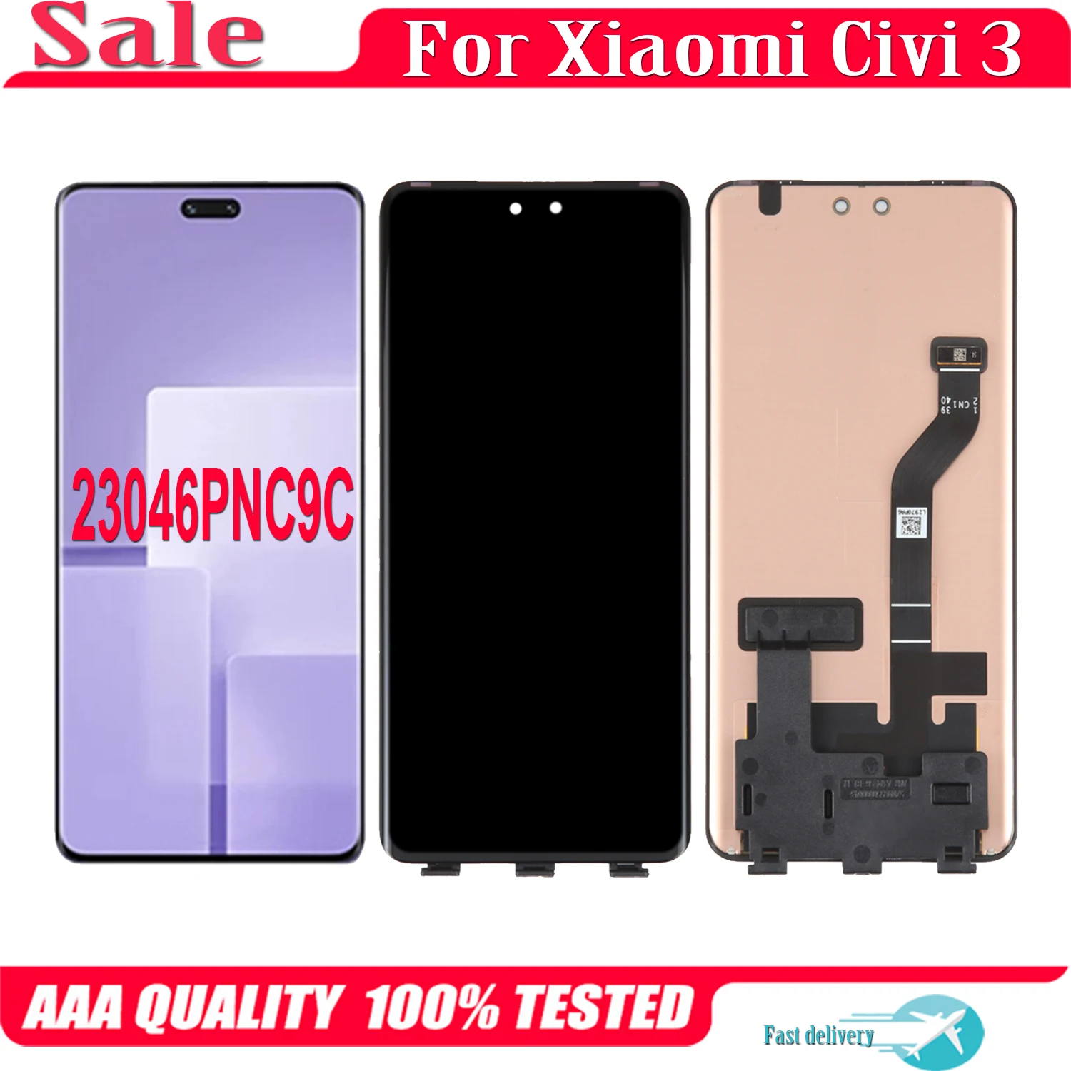 

AMOLED For Xiaomi Civi 3 Civi3 23046PNC9C LCD Display Touch Screen Replacement Digitizer Assembly