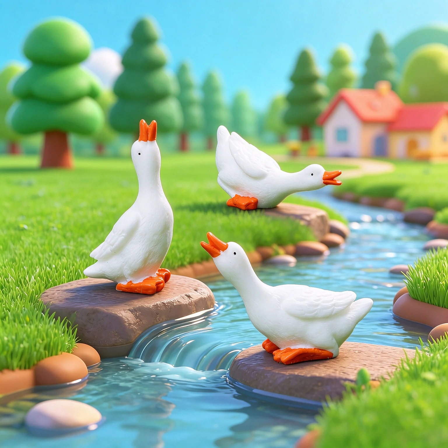 Adopt A Pet Goose in A Box Mini Resin Goose Figurine with Adoption Certificate Cute Desk Decor Gift for Goose Lovers