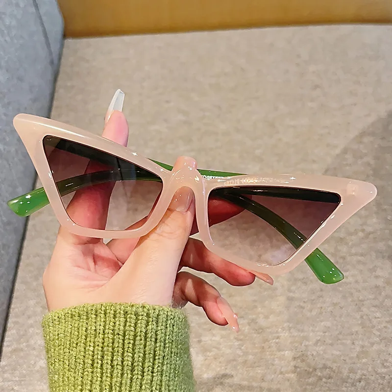 

New Trendy Cat Eye Y2K Sunglasses for Women Girls Cateye Oversized Fashion Sexy Frame Shades Pink Cute Accessories