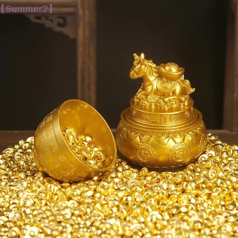 Small Ornament Small Brass Cornucopia Creative Handmade Treasure Bowl DIY Cornet Baifu Rice Cylinder Attract Wealth〔Sum2〕