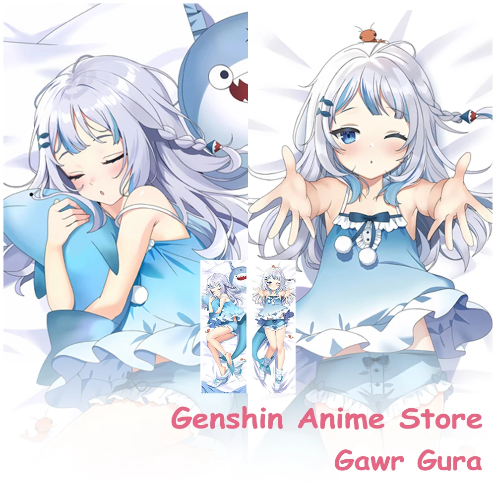 

Аниме Vtuber Gawr Gura, милый чехол Dakimakura, реквизит для косплея, двухсторонняя наволочка с мультяшным принтом, чехлы для подушек отаку