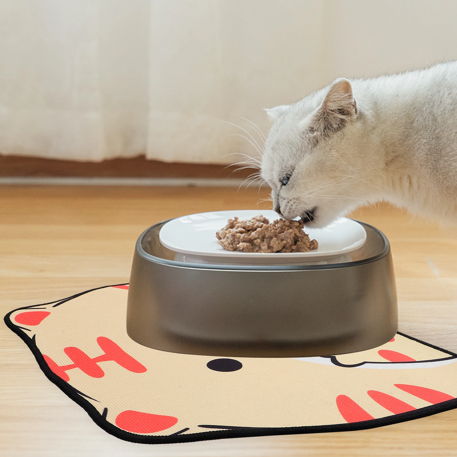 

Cat Food For Indoor Extra Thick Waterproof Non-Slip Pet Feeding Reusable No Stains Odor Resistant Cat Bowl Mat Dog Water Bowl