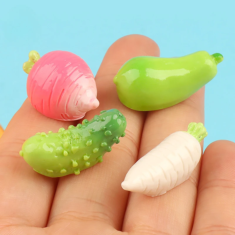 Kawaii Resin Mini Vegetable Fake Food Crafts Materials Embellishment Flatback Cabochans Cabochons Figurine Scrapbooking Material