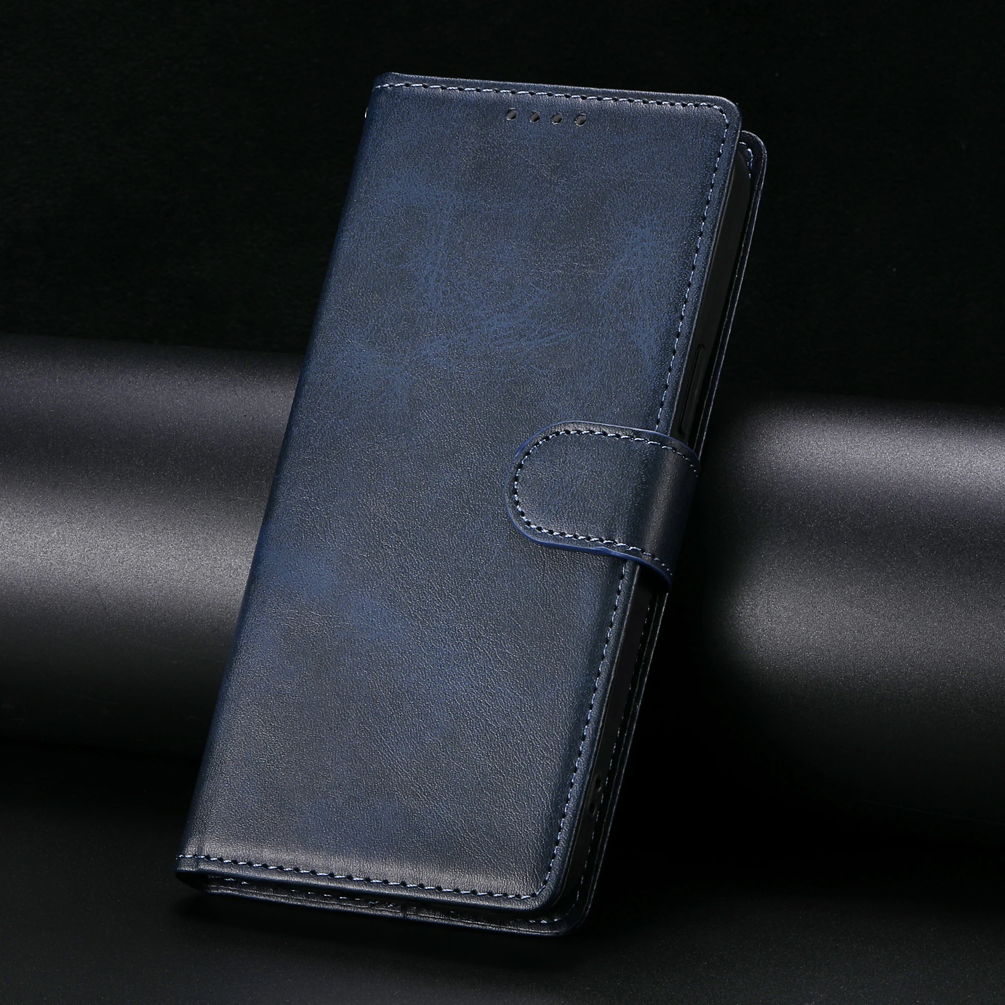 Business Leder Flip Case für iPhone 17 16 Pro Max Air 16E 15 14 13 12 11 Pro XS Max XR 8 7 Plus SE Karten Solt Wallet Cover