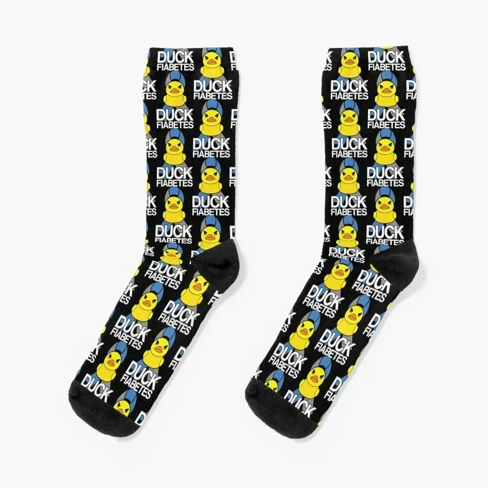 

Type 1 Diabetes T1D Duck Fiabetes Funny Gift For Diabetes Awareness Month Socks bright garter cartoon Women Socks Men's