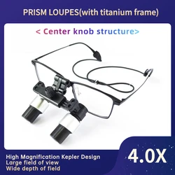 Burite New Design 4X Center Knob Structure Medical Surgical Dental 4.0X Kepler Binocular Loupes With Titanium Frame (FDJ-4X-B)