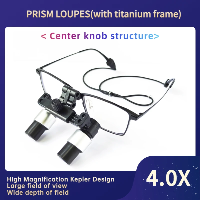 Burite New Design 4X Center Knob Structure Medical Surgical Dental 4.0X Kepler Binocular Loupes With Titanium Frame (FDJ-4X-B)