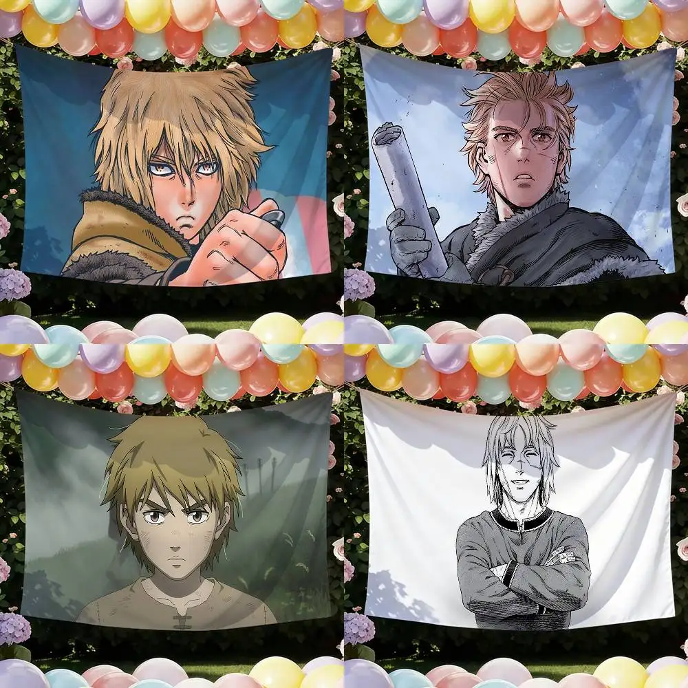 Anime V-Vinland S-Saga Flags Wall Hanging Tapestry Outdoor Garage Room Decorative flag Background Blanket