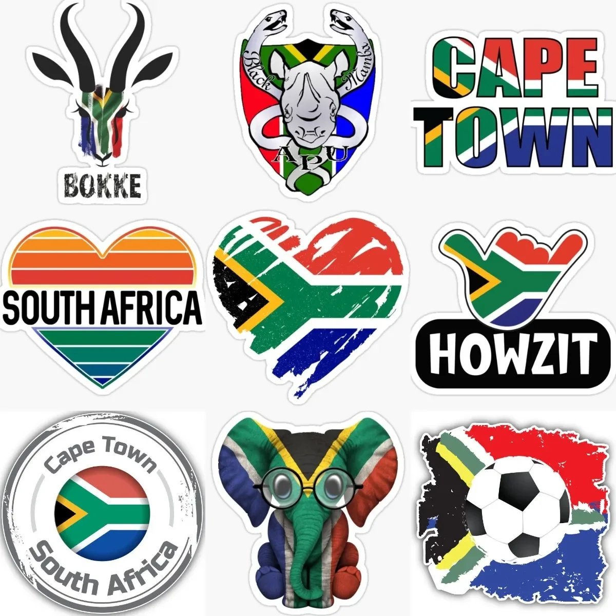 

Cape Town South Africa Flag National Emblem Creative PVC Stickers for Decorate Car Wall Room Truck Window Motorcycle Laptop Van