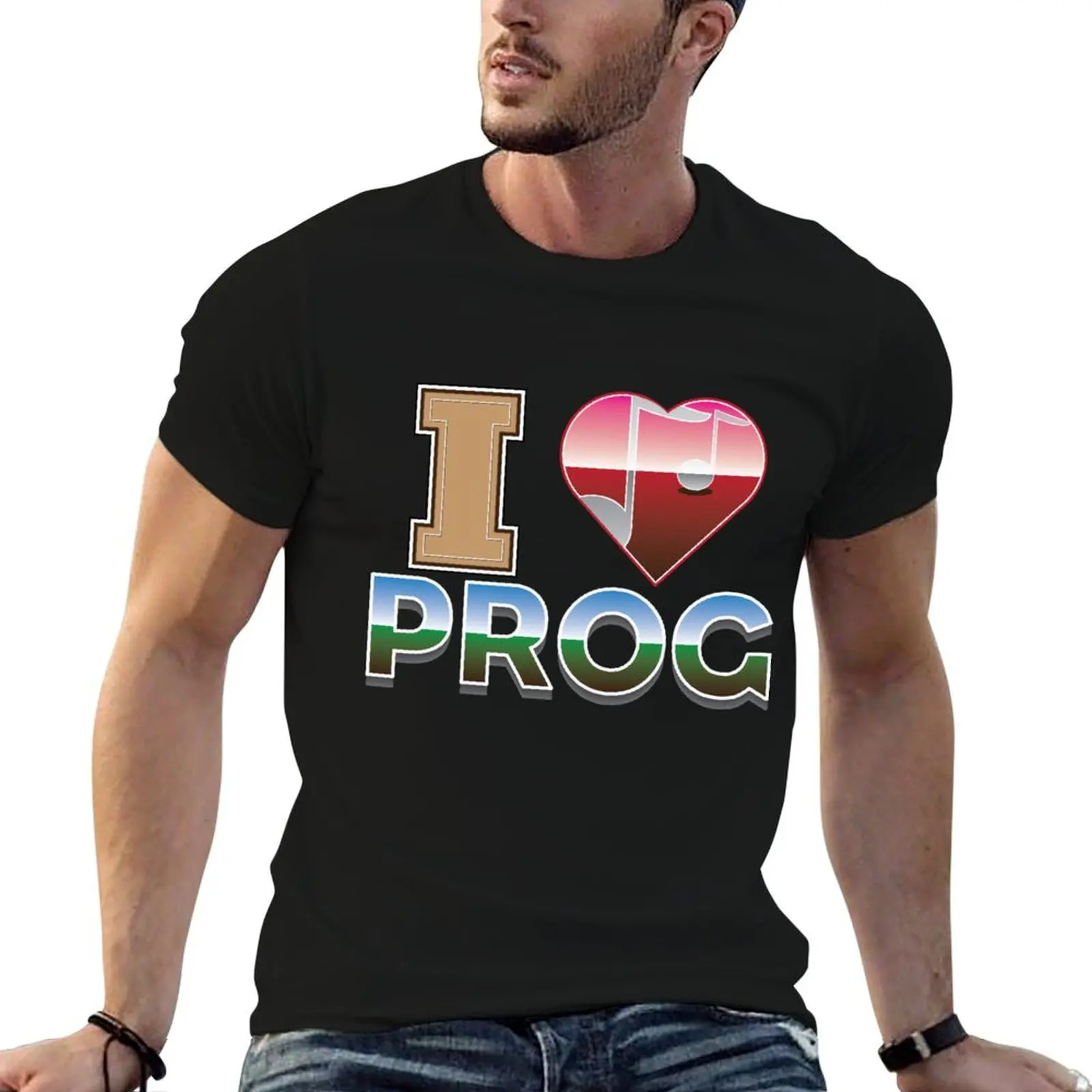 I Love Prog Fitted T-ShirtT-Shirt vintage anime shirt for a boy boys whites shirts graphic tees tee shirts for men