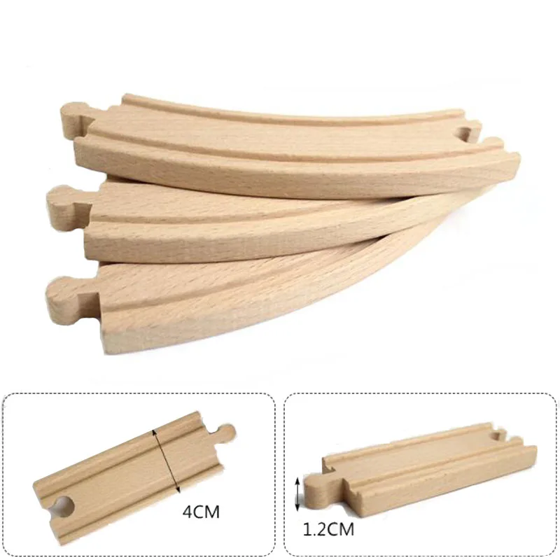 New Wooden Train Track Beech Wooden Train Railway Tracks Accessories Fit for Biro Wood Tracks Educational Toys for Kids Gi