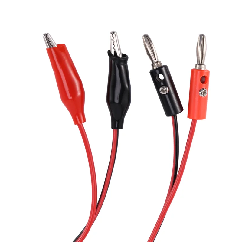 -A96Z 10 Pcs Red Black Banana Plugs To Alligator Clips Probe Test Cable 1M
