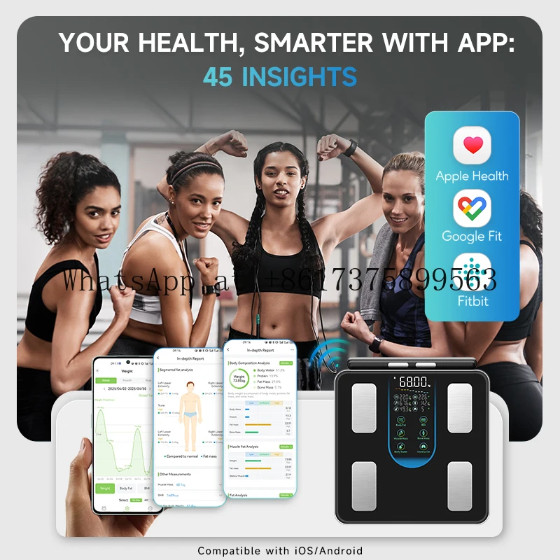 Electrode Body Composition Scale Portable BMI Body for Home Gym Fitness