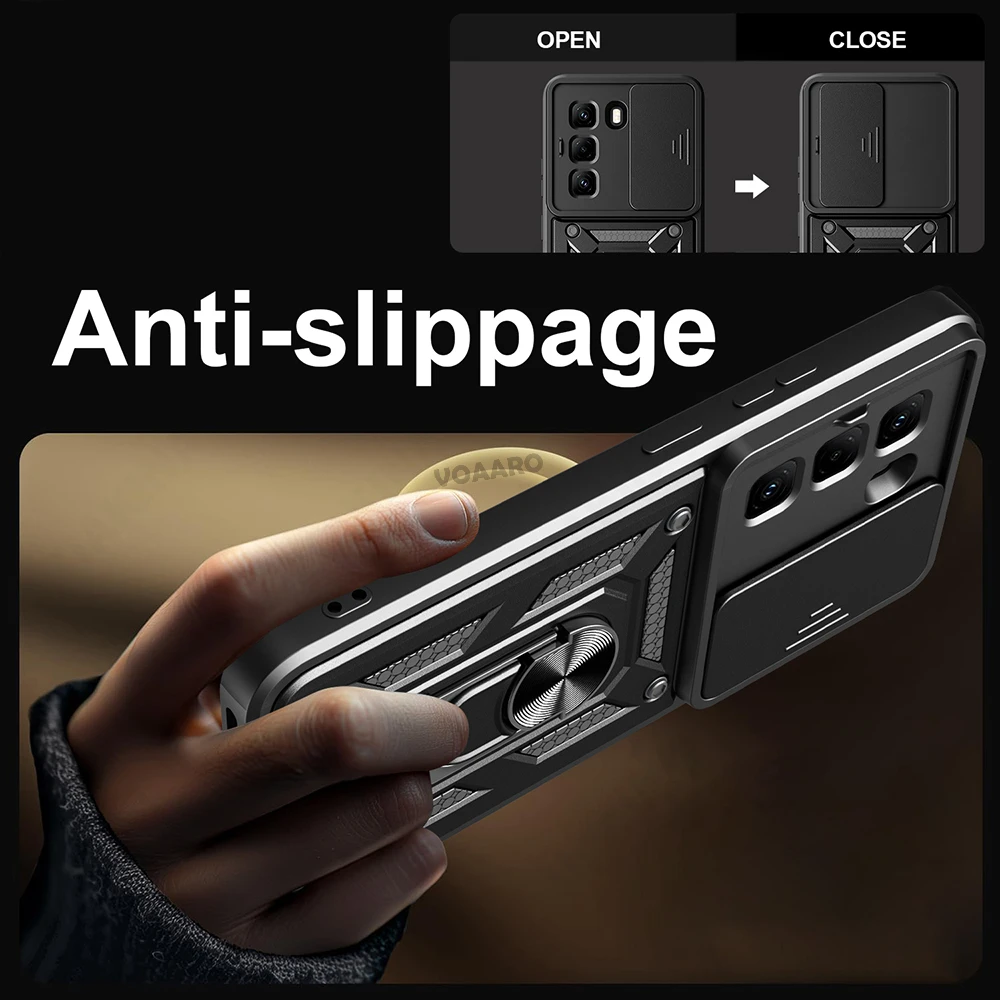 الشريحة عدسة درع Funda ل انفينيكس الساخن 60i 4G حالة المغناطيسي حلقة حامل حامل غطاء ل انفينيكس الساخن 50 5G 60 5G برو زائد 4G حالة #5