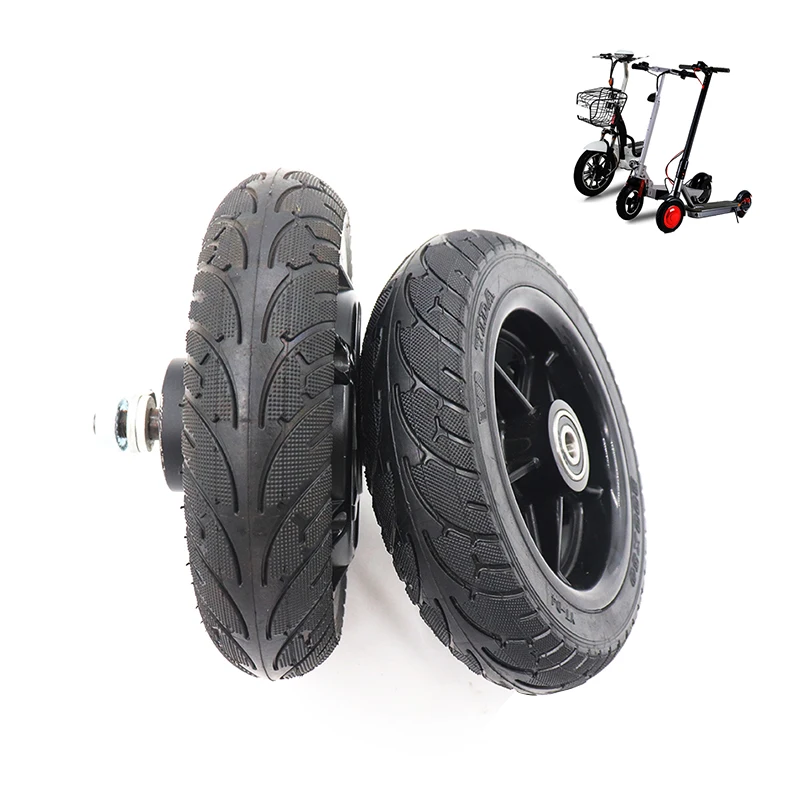 36V 350W 200x50 Brushless Hub Motor Wheel Kit For Two  Kickscooter Thumb Throttle With LCD Display 8 Inch Drum Brake