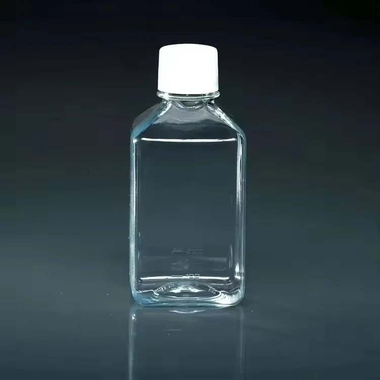 Laboratory Bottle Cell Culture Treated Flask with Standard Cap square Media Bottle
