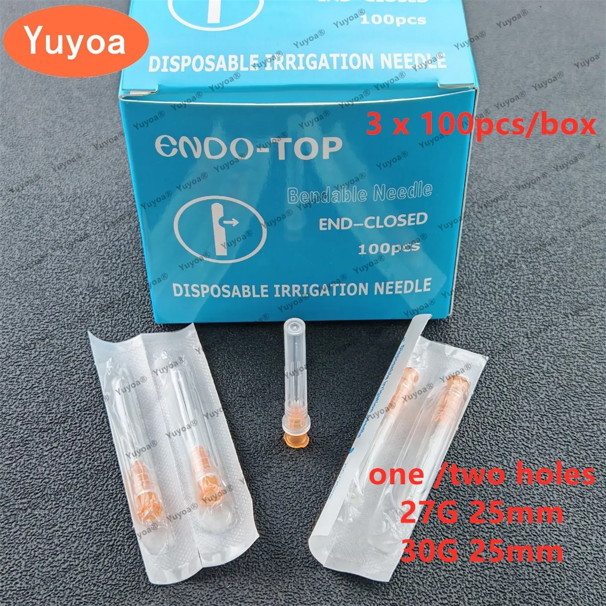 

3 x 100pcs/box 27G/30G Dental Endodontics Irrigator Tips Single Pack Irrigation Needles 25MM Disposable Root Canal Cleaning
