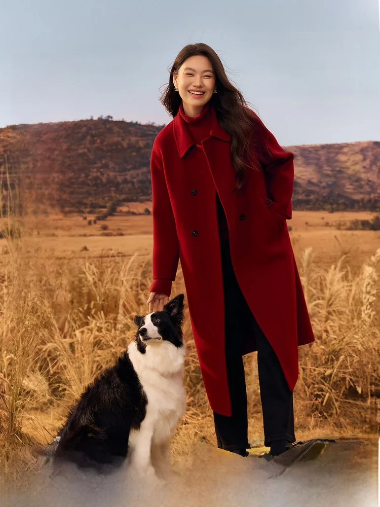 

Пальто женское зимнее двустороннее шерстяное А-силуэта больших размеров, утепленное, в корейском стиле, от Paris Sle