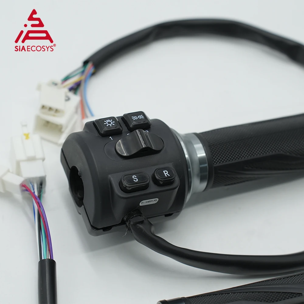 Combinazione Interruttore Acceleratore SIAECOSYS Z6 con Modalità Parcheggio, Retromarcia e Sport a 3 Velocità per Moto Z6