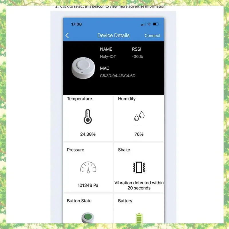 Smart-2X Beacon Tag With Accelerometer Sensor BLE 5.0 Low Power Consumption Waterproof Ibeacon Tag