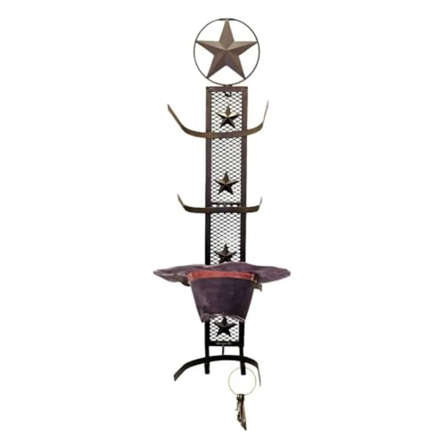 

Металлическая подставка для 4 ковбойских шляп, складная, настенная, в деревенском стиле - Деревенский металлический органайзер для демонстрации ковбойских шляп