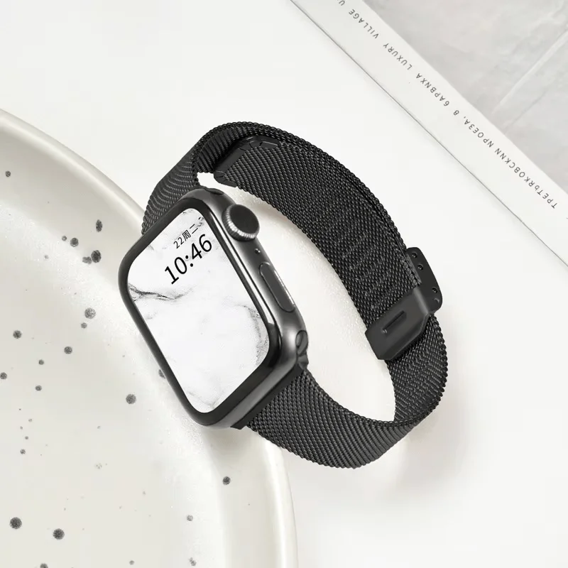 Milanese-Metallarmband für Apple Watch, Ultra 49 mm, 46, 45, 44, 38, 40, 41, 42 mm, magnetische Schlaufe für iWatch Series 12, 11, 10, 9, 8, 7, 6, 5, 4.