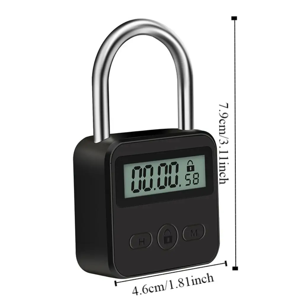 LCD Display Metal Timer Lock 99 Hours Max Timing Multi Function Security Lock Smooth Edges USB Rechargeable Electronic Timer