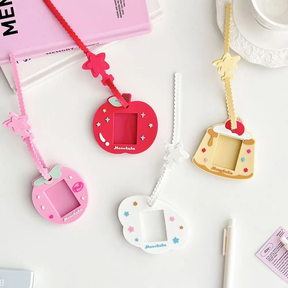 Creative 1 Inch Photocard Holder Mini Adjustable Idol Photo Holder Silicone Gift Keychains