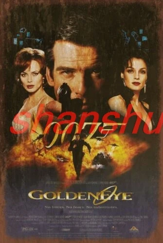 Goldeneye 007 Movie Film Advert Aged Look Vintage Retro Style Metal Sign Mancave SHANSUI