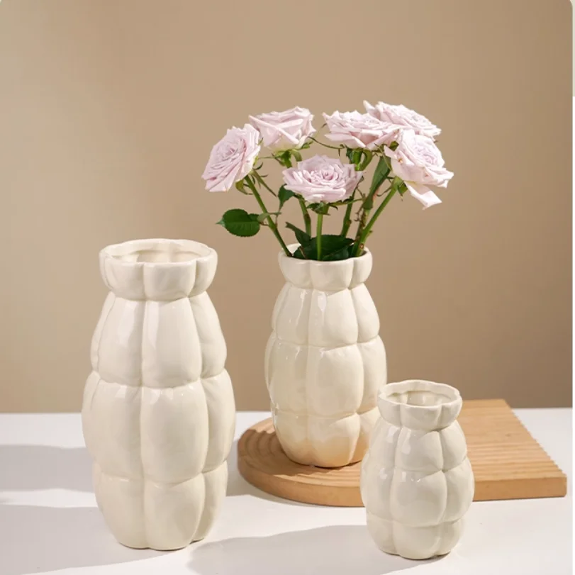 

Minimalist ceramic vase, water nourishing fresh flowers, dried flowers, living room flower arrangement decoration, desktop decor