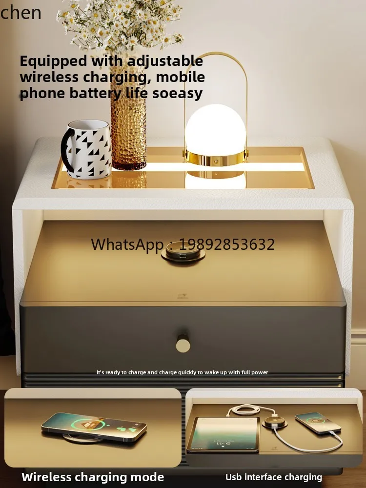 b2 smart bedside table simple light luxury bedroom storage cabinet with lamp integrated bedside