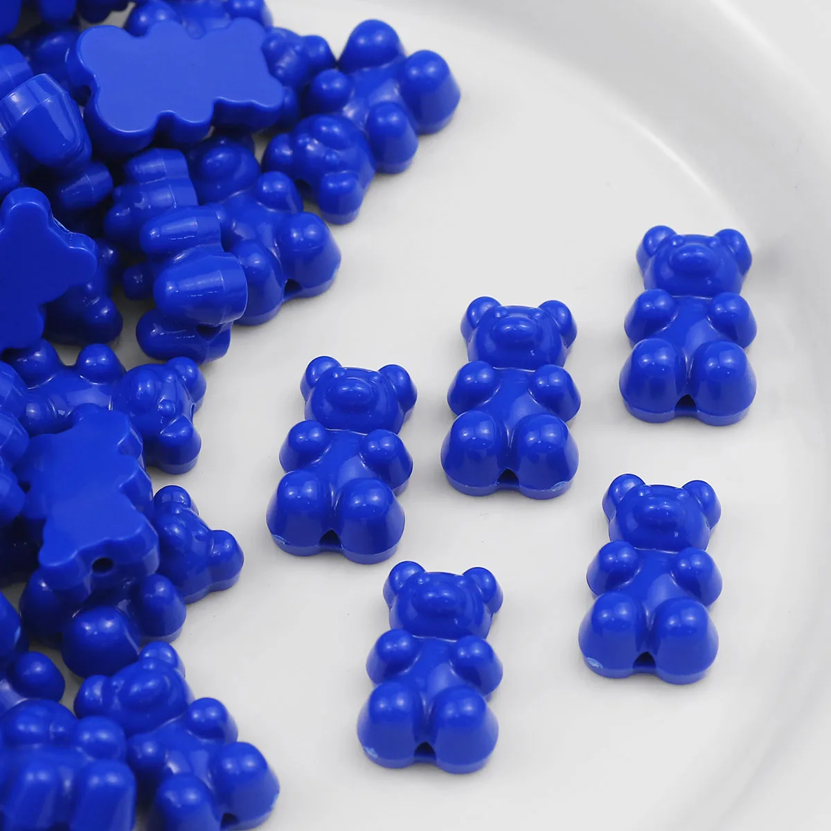 30pcs/lot Deep Blue Gummy Bear Beads Acrylic Loose Spacer Beads for Jewelry Making Charms Diy Bracelet Necklace Earring 12x19mm
