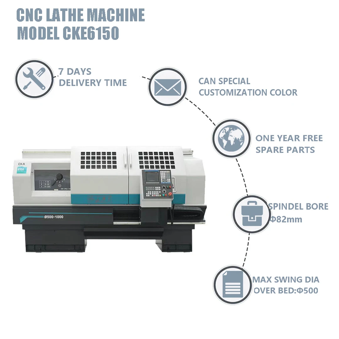 CKE6150 Turning Later Process Torno Hine Professional Metal Processing Flat Bed CNC Lathe