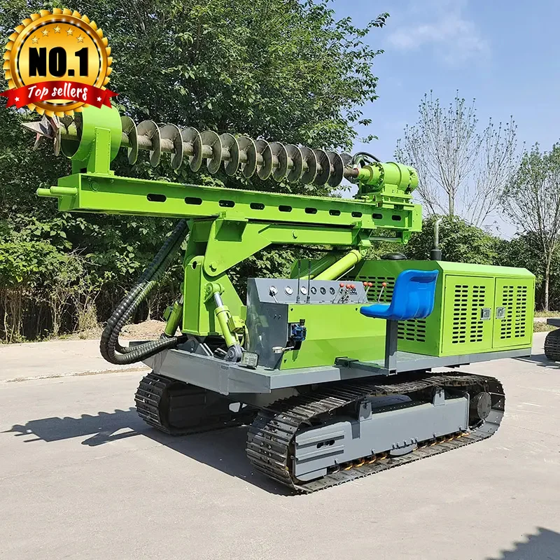 High Quality Guardrail Hydraulic Post Driver Machine Crawler Type 3M Hammer Pile  Remote Control