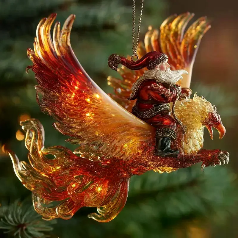 Animal Christmas Ornaments 2D Flat Acrylic Seasonal Decoration Hangable Holiday Decorations For Xmas Tree Hanging Pendant Decor